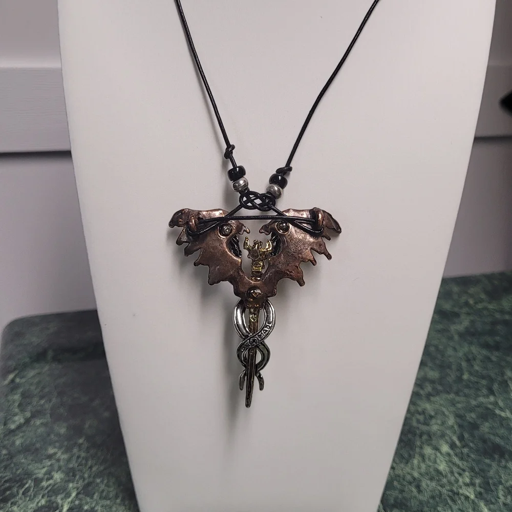 Mystical Dragon Wing Pendant Necklace